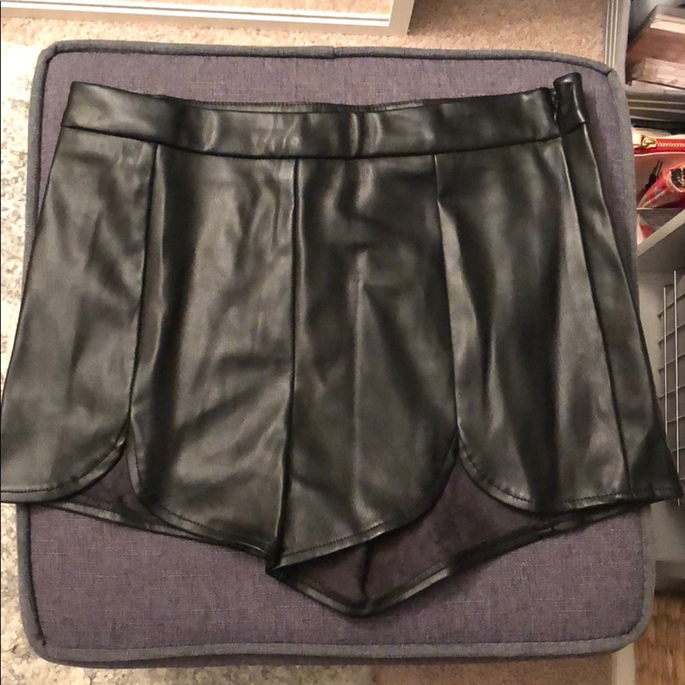 Leather shorts